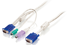Image of LevelOne 1.8m KVM Cable, VGA, PS/2, USB