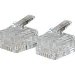 C2G Cables To Go RJ11 Modular Plug for Round Solid Cable - Phone Connector Transparent