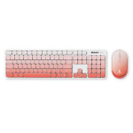 BRobotix KIT DE TECLADO Y MOUSE INALÁMBRICO - BLUETOOTH Y RADIOFRECUENCIA, MULTIMEDIA, 2.4MHZ, ALCANCE 10M, BATERIA RECARGABLE, COMPATIBLE CON WIN, IOS Y LINUX, ROSA