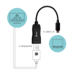 i-tec C31DP60HZP video kabel adapter 0,15 m USB-C 3.1 DisplayPort Zwart