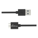 MediaRange MRCS240 USB-kabel USB 3.2 Gen 1 (3.1 Gen 1) 1,8 m USB A Micro-USB B Zwart