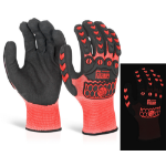 BEESWIFT Glovezilla Glow In The Dark Foam Nitrile Glove Red M (Pair)