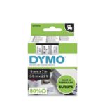 DYMO D1 -Standard Labels - Black on Transparent - 9mm x 7m