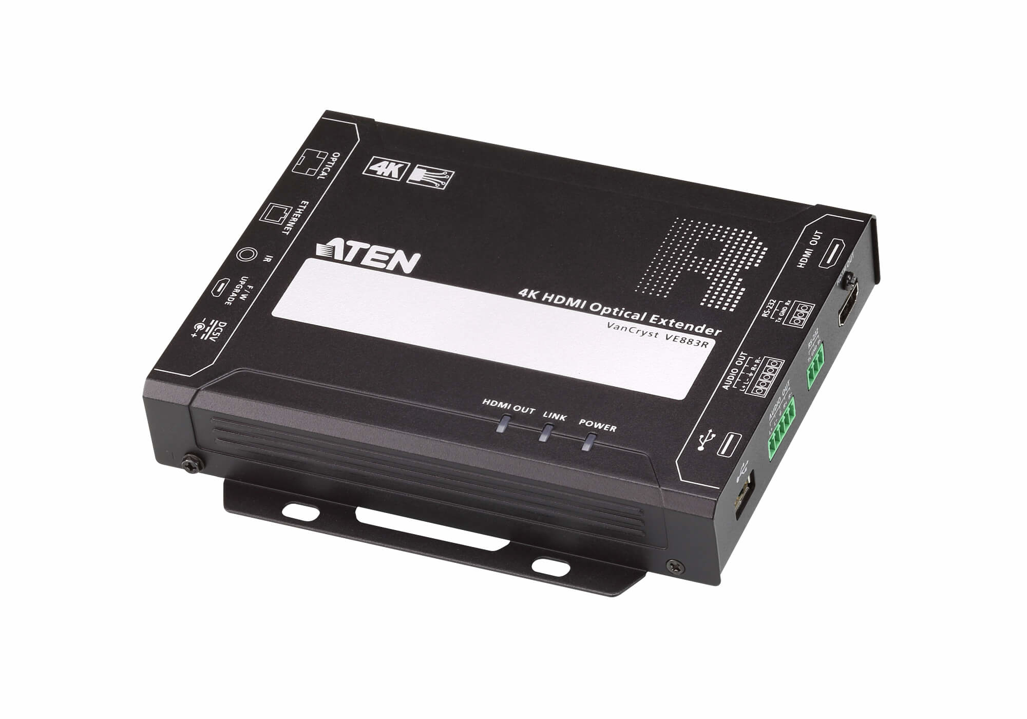 Aten VE883RK2-AT-E AV extender AV receiver Black