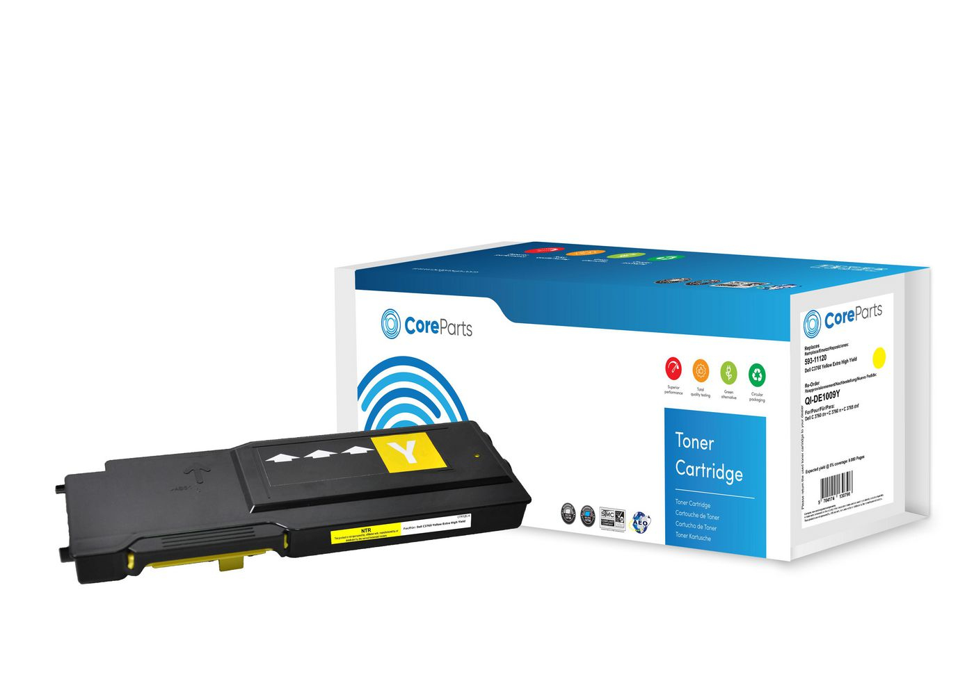 Coreparts Yellow Qi-De1009y Toner Cartridge 1 Pc(S) Compatible