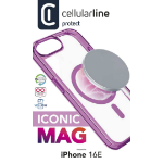 Cellularline Iconic Mag - iPhone 16e Transparent case with colored edges compatible with Magsafe ecosystem