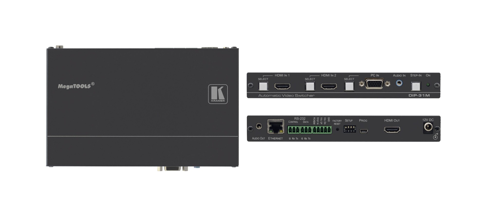 Kramer Electronics DIP-31 AV extender AV transmitter Black