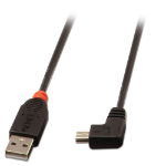 Lindy 1m USB 2.0 Cable - Type A to Mini-B, 90 Degree Right Angle