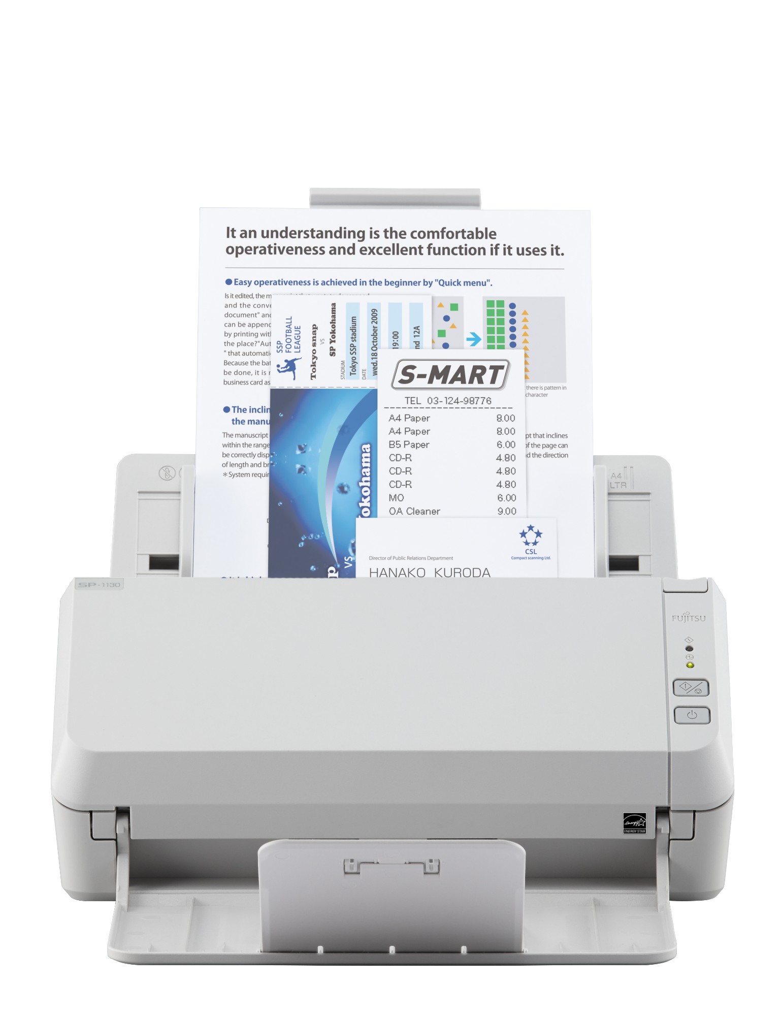 Fujitsu SP-1130 ADF scanner 600 x 600 DPI A4 White