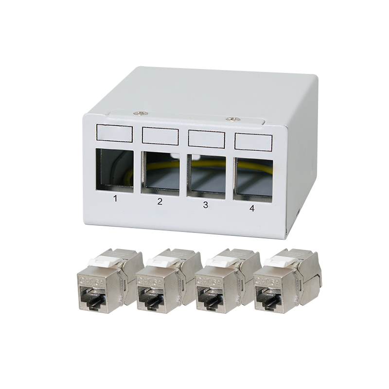 LogiLink Patch panel  4 port with 4 Cat.6A Keystone modules