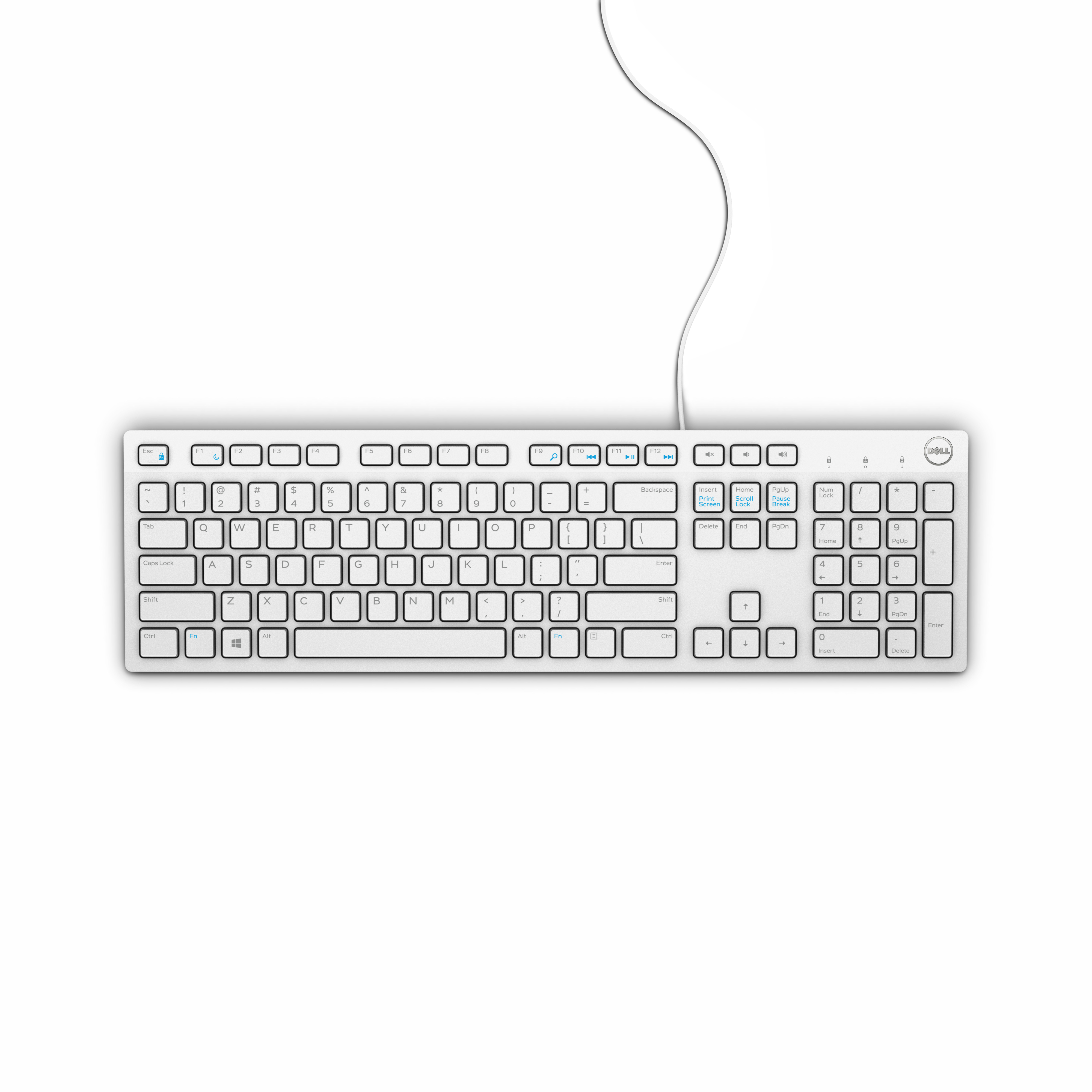 Image of DELL KB216 keyboard USB QWERTY US International White