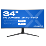 JAPANNEXT JN-IPS340UWQHD60C-C65W-HS computer monitor 86,4 cm (34") 3440 x 1440 Pixels UltraWide Quad HD LCD Zwart, Zilver