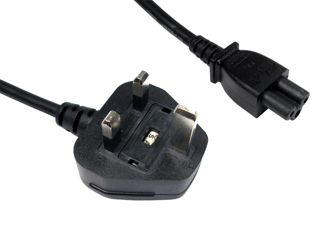 Cables Direct UK - C5 3m power cable Black C5 coupler