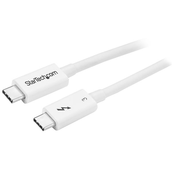 StarTech.com Thunderbolt 3 Cable - 40Gbps - 0.5m - White - Thunderbolt, USB, and DisplayPort Compatible