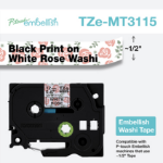 Brother TZEMT3115 label-making tape Black on white TZe