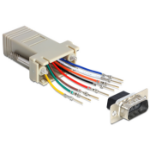 DeLOCK 65462 tussenstuk voor kabels Sub-D 9 RJ45 Grijs