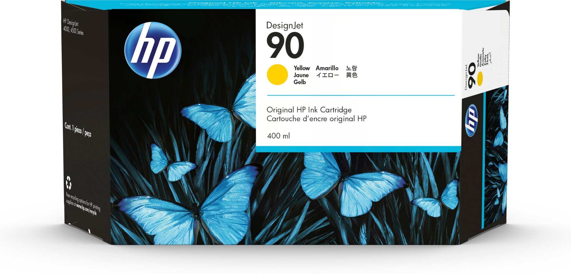 HP C5065A/90 Ink cartridge yellow. 750 pages 400ml for HP DesignJet 40