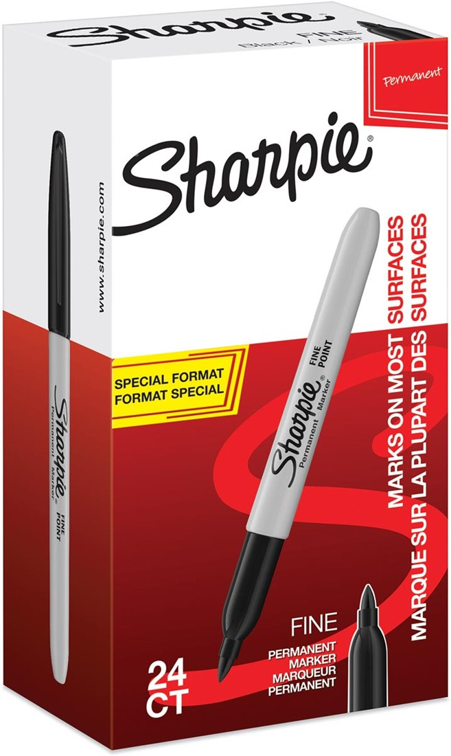 Photos - Felt Tip Pen Sharpie Fine marker 24 pc(s) Fine tip Black 2077128 