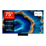 TCL C80 75C805K TV 190.5 cm (75") 4K Ultra HD Smart TV Wi-Fi Black 1300 cd/m²