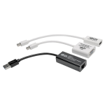 Tripp Lite P137-GHV-V2-K2 video cable adapter 7.87" (0.2 m) Mini DisplayPort, Mini DisplayPort, USB 3.0 VGA, HDMI, RJ45 Black, White