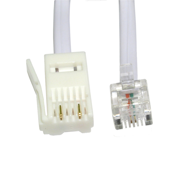 Image of Cables Direct 2m RJ11 - BT Plug 2 Wire White