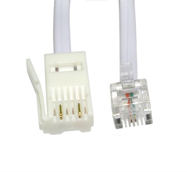 Cables Direct 2m RJ11 - BT Plug 2 Wire White