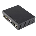 StarTech.com Industrial 6 Port Gigabit Ethernet Switch 4 PoE RJ45 +2 SFP Slots 30W PoE+ 48VDC 10/100/1000 Power Over Ethernet LAN Switch -40C to 75C with DIN Connector/Mountable