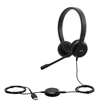 Lenovo Pro Wired Stereo VOIP Headset Head-band Black