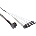 InLine Mini SAS HD Cable SFF-8643 angled to 4x SATA + Sideband 1m