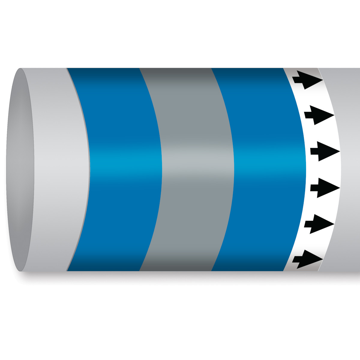 Brady MPM-WATER-300MMX30M-BL/GY/BL-ROLL self-adhesive label Rectangle Permanent Blue, Grey
