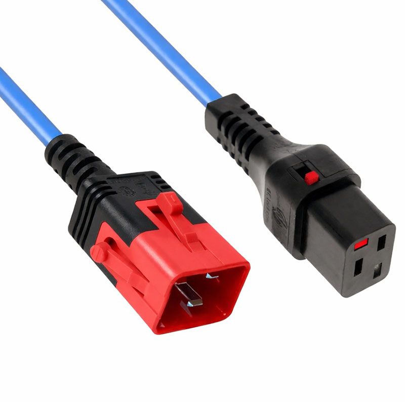 Fdl Blue 2M Iec C20 Plug To Iec C19 Socket Dual Locking Ext.