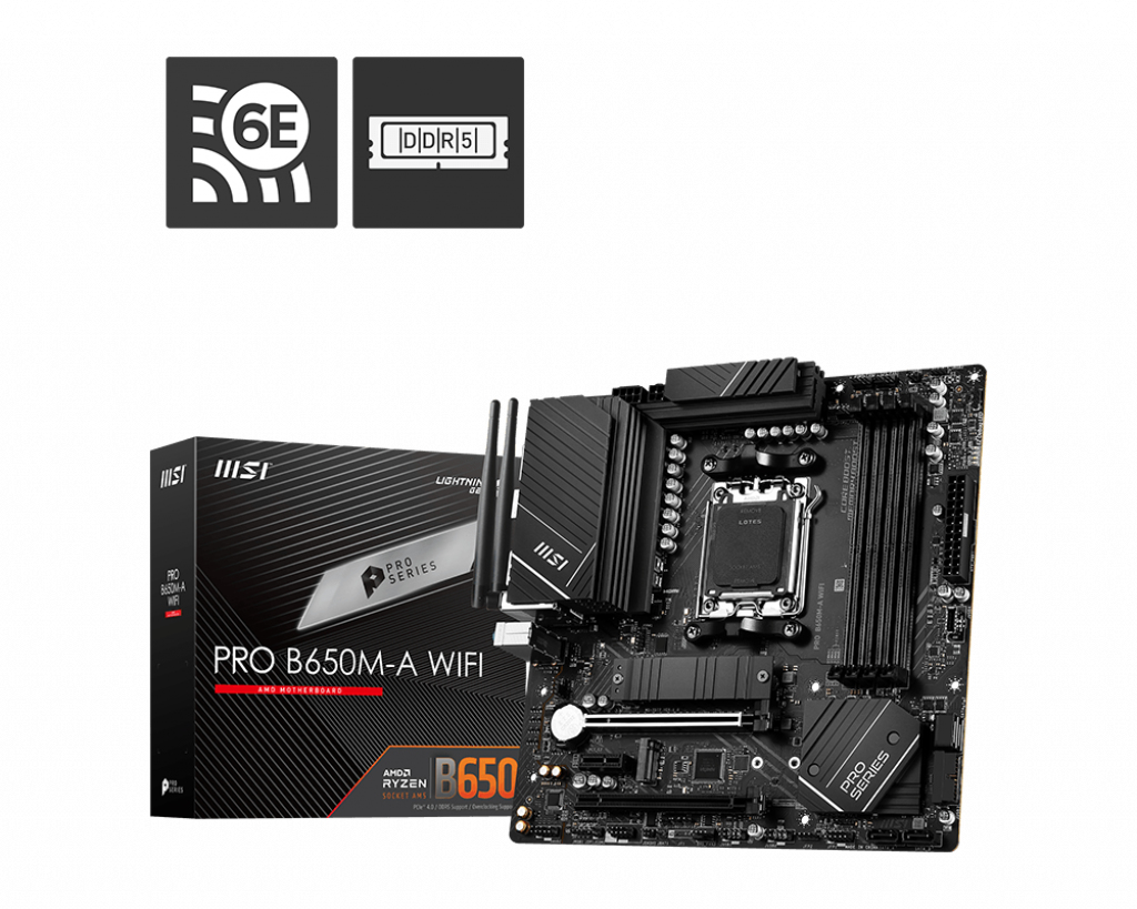 MSI PRO B650M-A WIFI motherboard AMD B650 Socket AM5 micro ATX