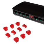 FDL RJ45 PORT BLOCKERS - RED (10 PACK)