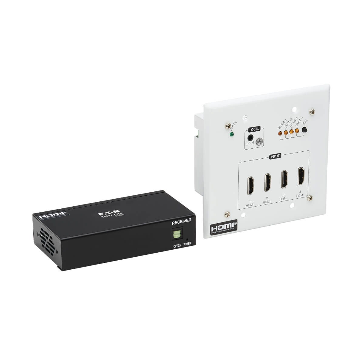 Tripp Lite B127A-4X1-BH 4-Port HDMI over Cat6 Extender Switch Kit. Wal