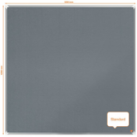 Nobo Premium Plus Grey Felt Noticeboard Aluminium Frame 1200x1200mm 1915197 DD