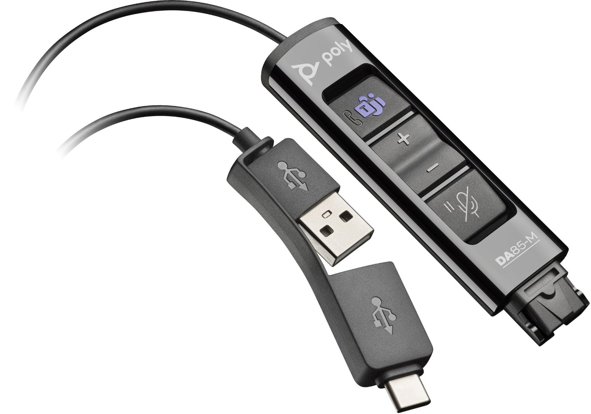 Photos - Portable Audio Accessories Poly DA85-M USB to QD Black Adapter TAA 786C8AA 