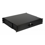 Equip Lockable Drawer 19', 2U, RAL9005 Black