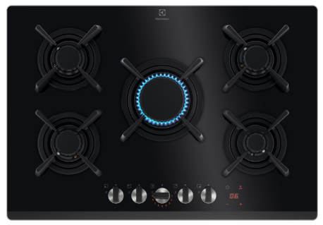 Electrolux KGG753753K Svart Inbyggd 75 cm Gas 5 zone(s)