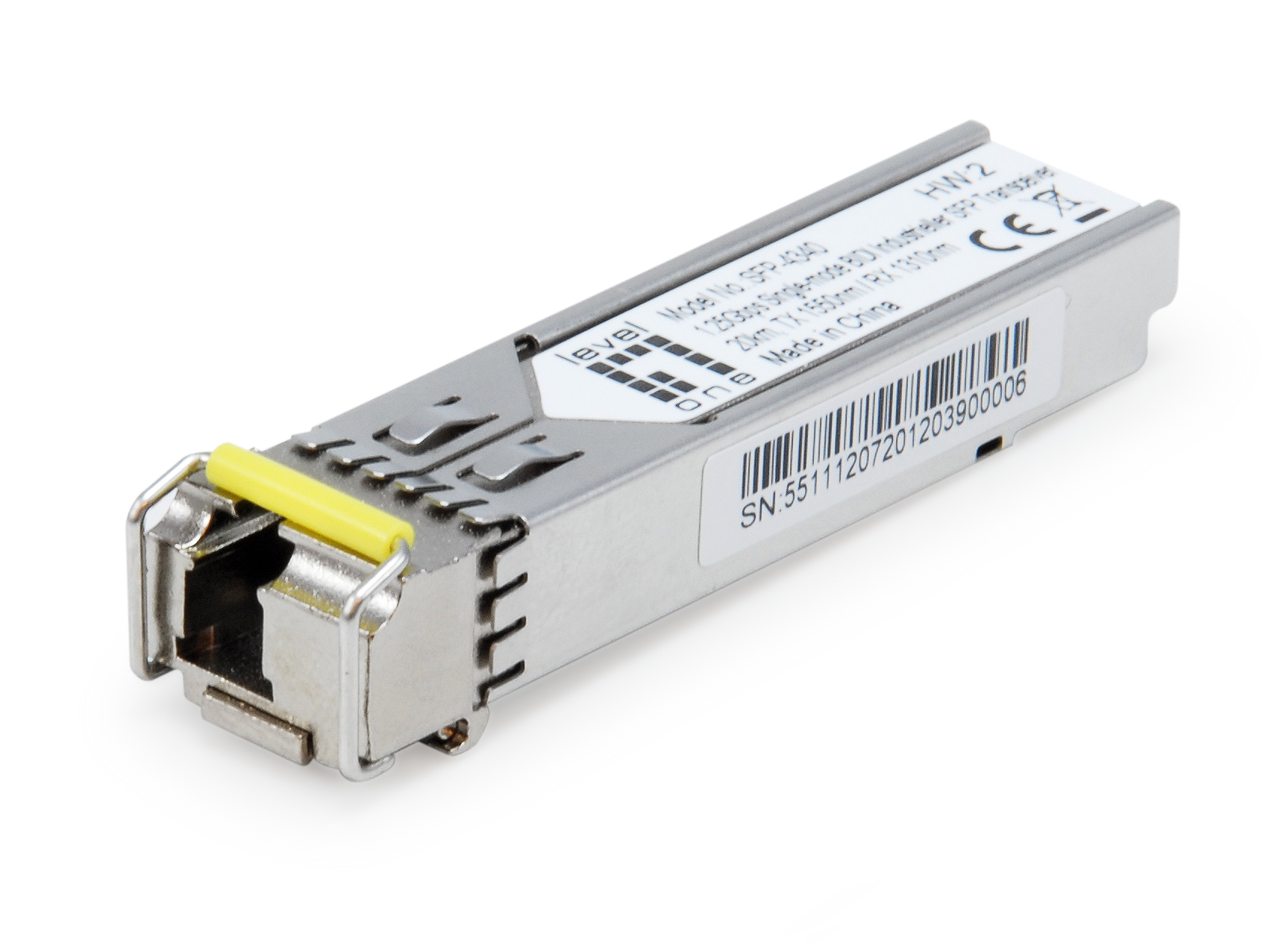 LevelOne 1.25Gbps Single-mode BIDI Industrial SFP Transceiver, 20km, TX 1550nm / RX 1310nm, -40°C to 85°C