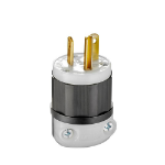 Leviton 5366-C electrical power plug NEMA 5-20P Black, White 2P