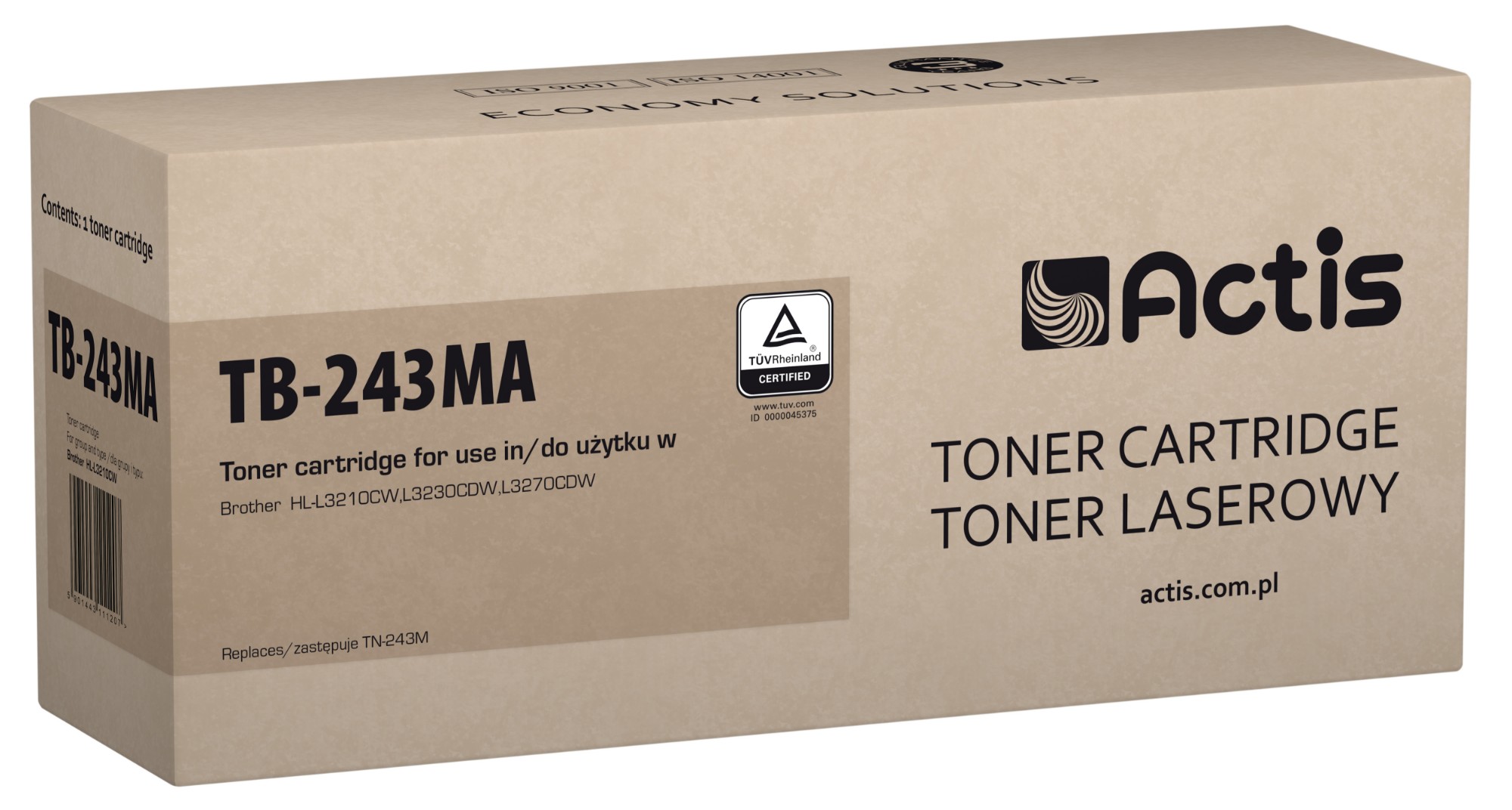 Actis TB-243MA toner (replacement for Brother TN-243M; Standard; 1000 pages; magenta)