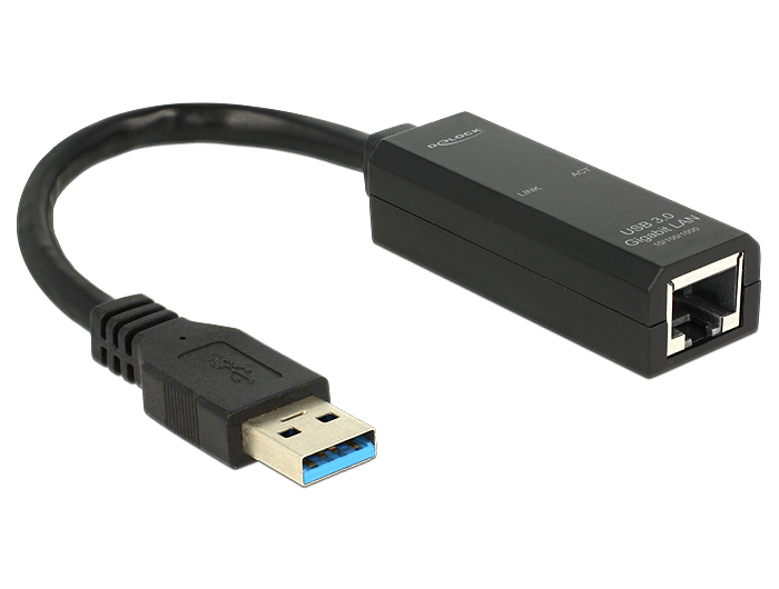 62616 DELOCK USB 3.0 > Gigabit LAN (ST-BU) Adapter Schwarz