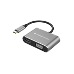 Conceptronic DONN16G 4-in-1 USB 3.2 Gen 1 Docking Station, HDMI, VGA, USB-A 3.0, 100W USB PD
