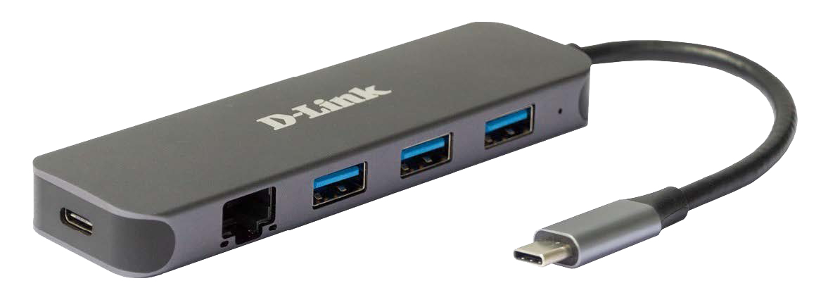 Image of D-Link 5-in-1 USB-C Hub with Gigabit Ethernet/Power Delivery DUB-2334