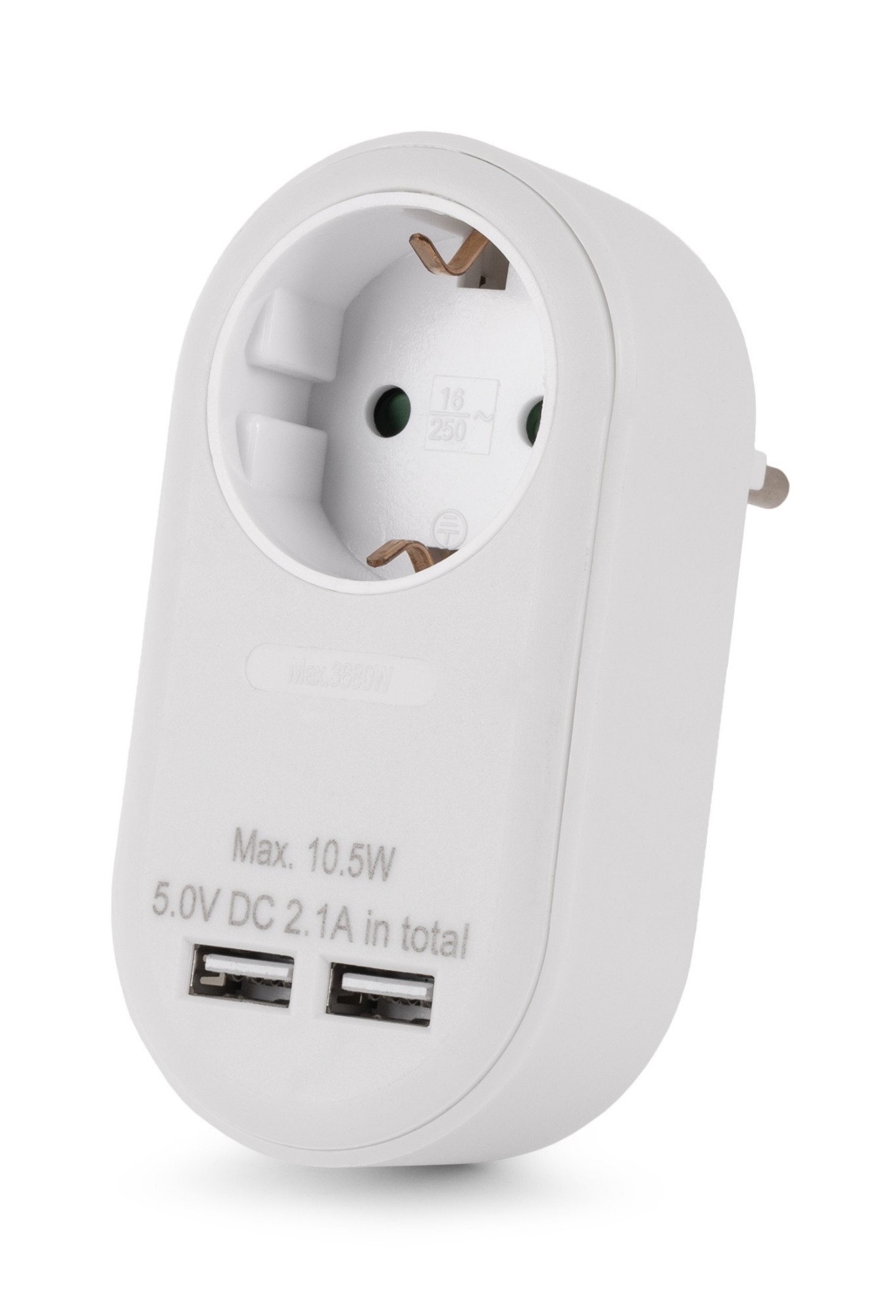 EU Product - Steckdosenadapter + 2x USB-A wei� thumbnail