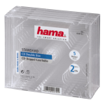 Hama CD Double Jewel Case, Pack 5 2 discs Transparent