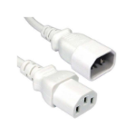 FDL 2M MAINS EXT. CABLE - IEC C14 PLUG TO C13 SOCKET - WHITE