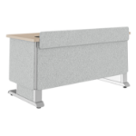Middle Atlantic Products Forum™ Lectern, 60" Wide, Electrically Height Adjustable, Wilsonart® Kensington Maple, Magnesium Powdercoat, Silver Gray Felt with Power for France