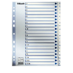 Esselte 100141 tab index Alphabetic tab index Polypropylene (PP) Blue