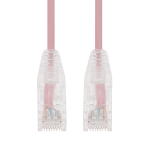 AddOn Networks 3ft Pink CAT 6A Slim PVC Ethernet Cable Snagless Clear-Claw RJ-45 M/M